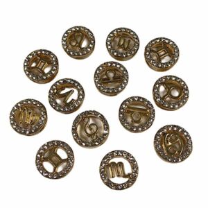 ЕЛЕМЕНТ С ЦИРКОНИ ЗА ПРОНИЗВАНЕ - 10 броя - цвят злато