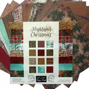 ДИЗАЙНЕРСКИ БЛОК 12" х 12" - HIGHLAND CHRISTMAS - 24 double sided