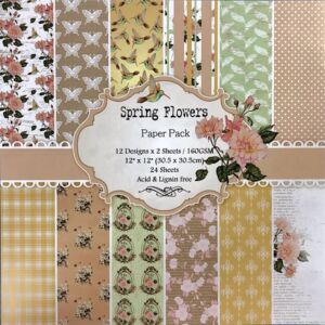 ДИЗАЙНЕРСКИ БЛОК 12" х 12" - Spring-flowers