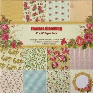 ДИЗАЙНЕРСКИ БЛОК 6" х 6" - FLOWERS BLOOMING