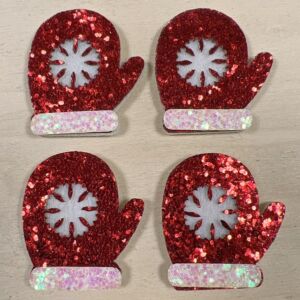 Коледни фигурки от филц - Ръкавички - 40 бр.