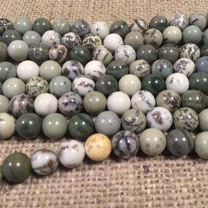 GREEN DENDRITIC JASPER - 8 - 10 мм