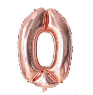 Фолиев Балон Цифра 0 Розово Злато - 80см
