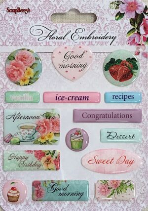 ДЕКОРАЦИИ К-Т - Стикери - Floral Embroidery - Scrapberry`s